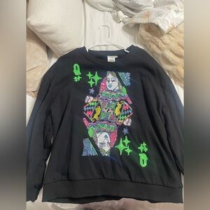 Queen of Sparkles multicolor Card Sweatshirt